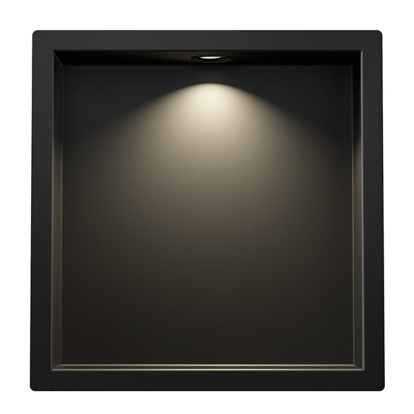 Demis inbouwnis met LED | 30x30x7cm | Mat zwart