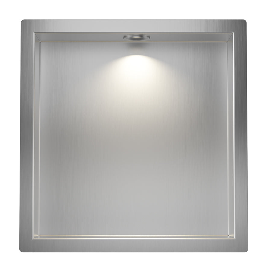 Demis inbouwnis met LED 30x30x7cm RVS