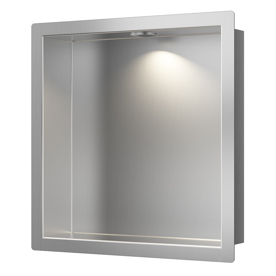 Demis inbouwnis met LED 30x30x7cm RVS - productfoto 2