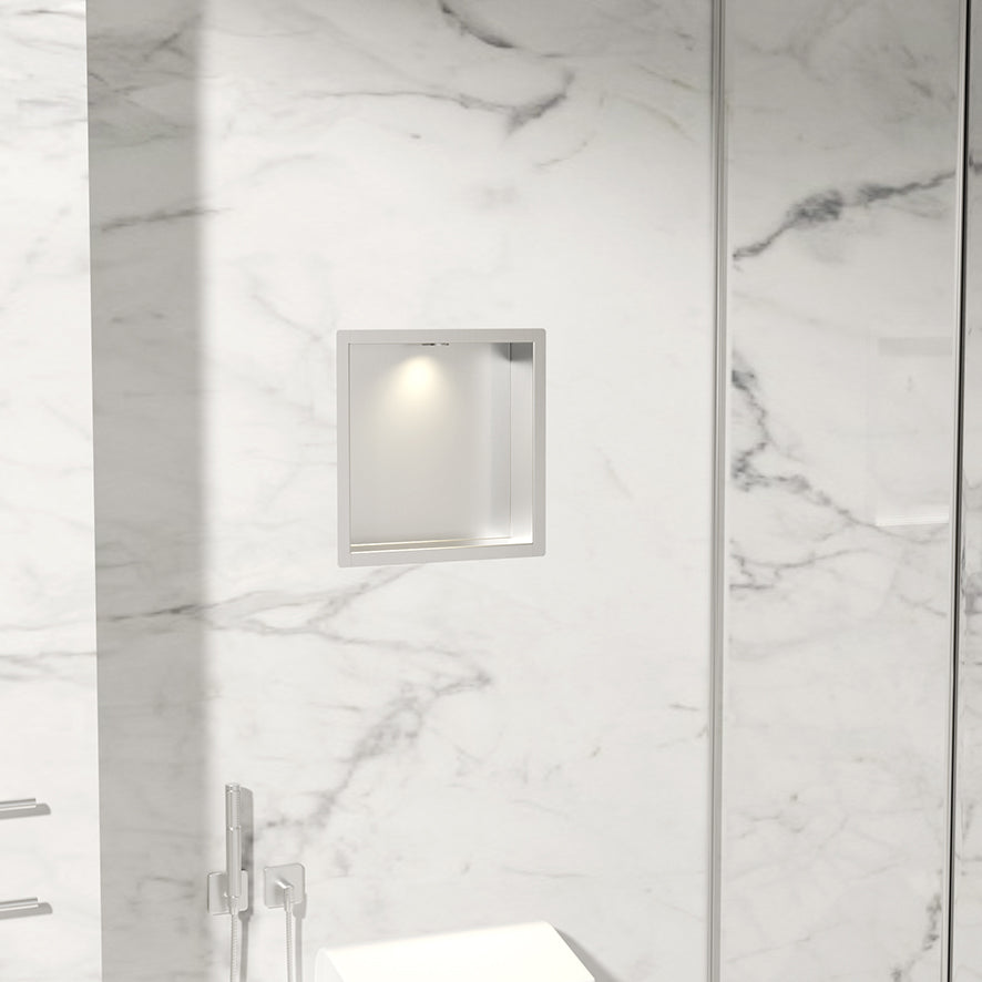 Demis inbouwnis met LED 30x30x7cm RVS - productfoto 4