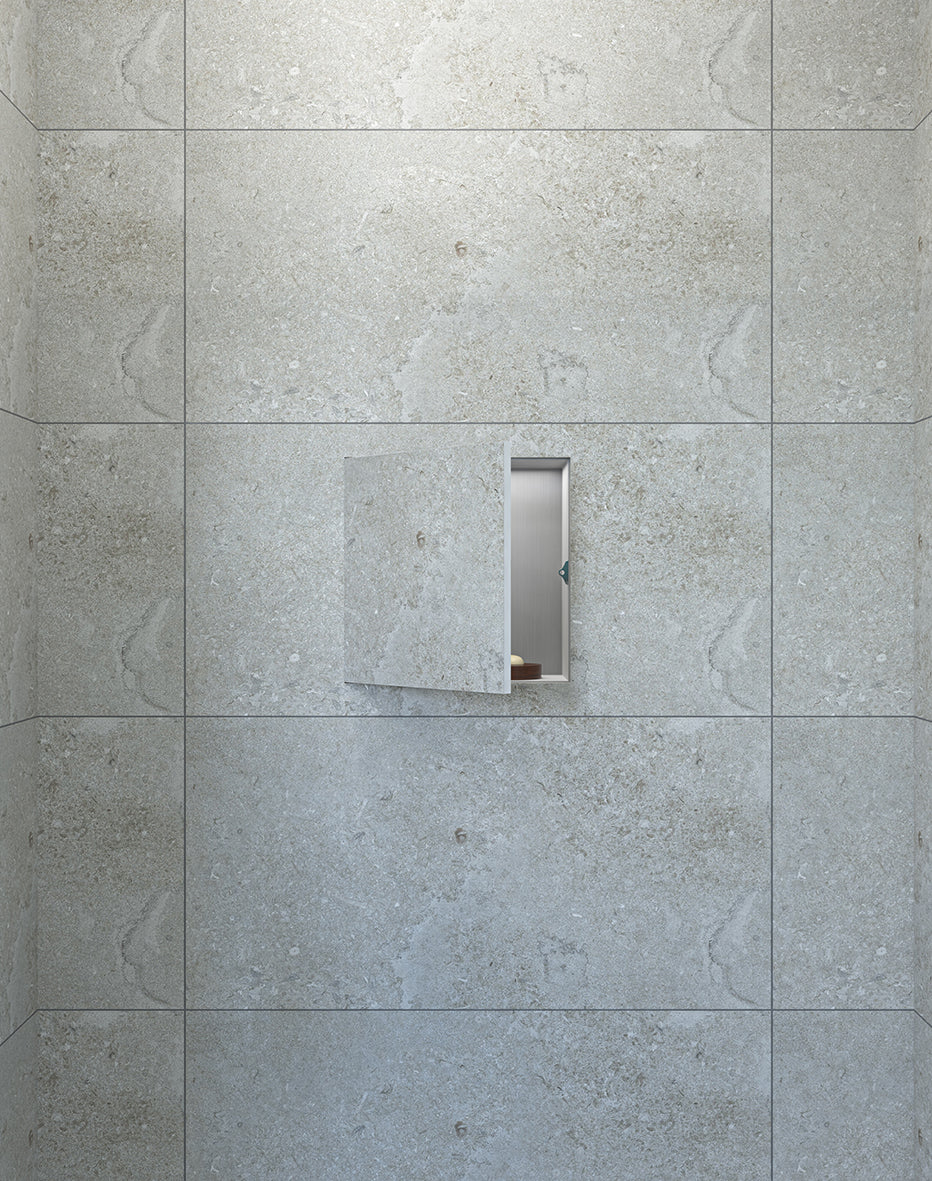 Demis inbouwnis betegelbaar 30x30x14cm RVS