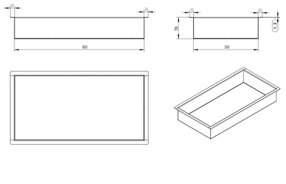 Nicho empotrado Wiesbaden 30x30x10cm negro mate