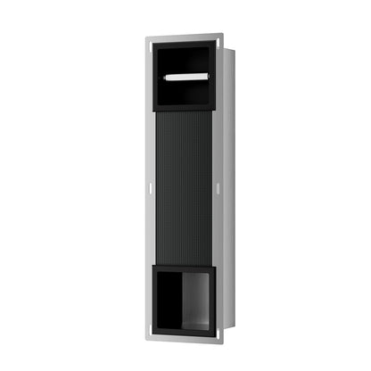 Wiesbaden Inbouw-toiletrolhouder + reserve-rolhouder |  Mat-zwart