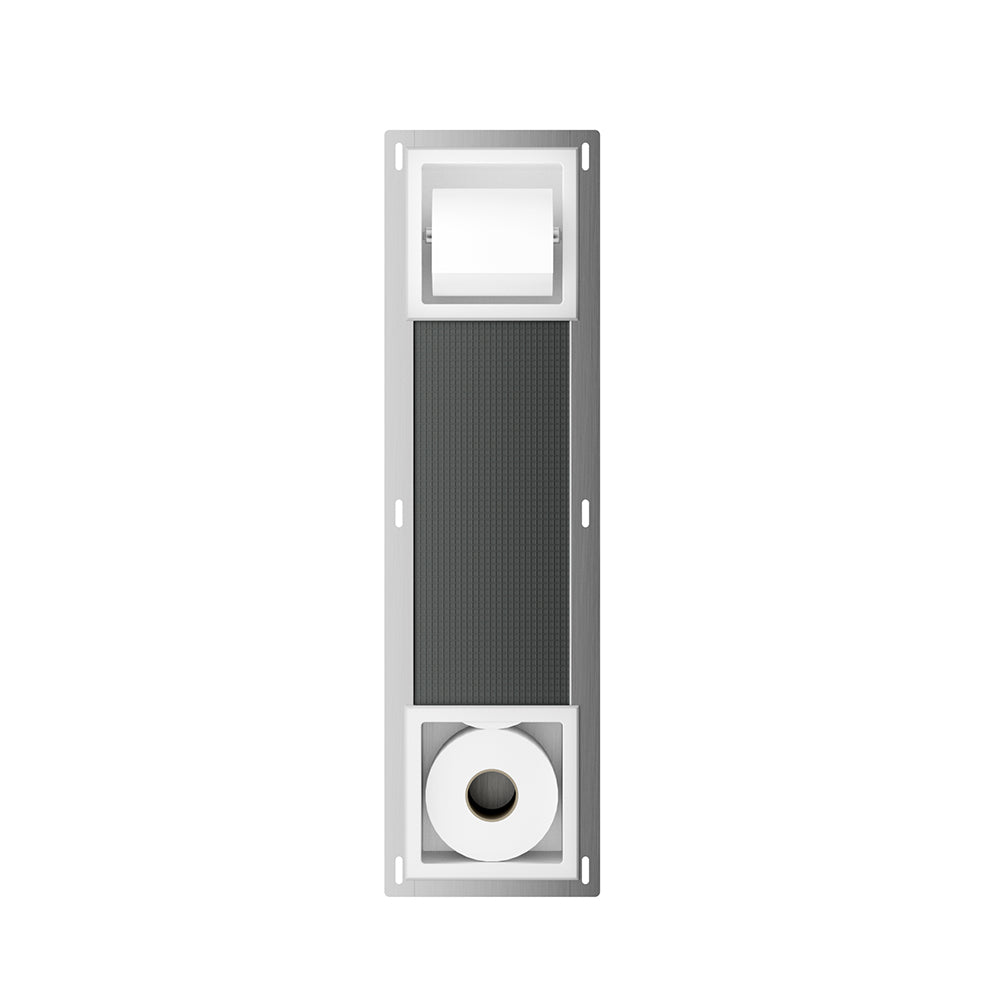 Rocko inbouw toiletrolhouder zonder klep en reserverolhouder mat wit - productfoto 2
