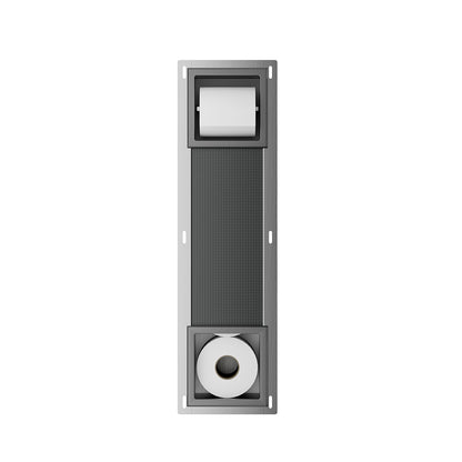 Rocko inbouw toiletrolhouder zonder klep en reserverolhouder gunmetal - productfoto 2