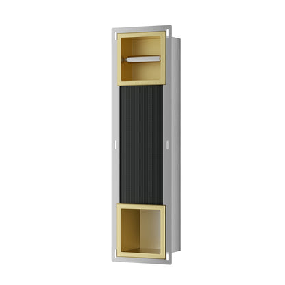 Rocko inbouw toiletrolhouder zonder klep en reserverolhouder geborsteld messing - productfoto 3