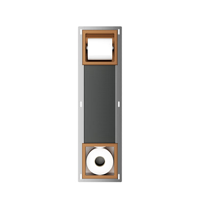 Rocko inbouw toiletrolhouder zonder klep en reserverolhouder geborsteld brons koper - productfoto 2