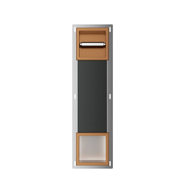Rocko inbouw toiletrolhouder zonder klep en reserverolhouder | Geborsteld brons koper