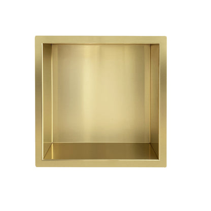 Demis inbouwnis 30x30x7cm geborsteld messing PVD