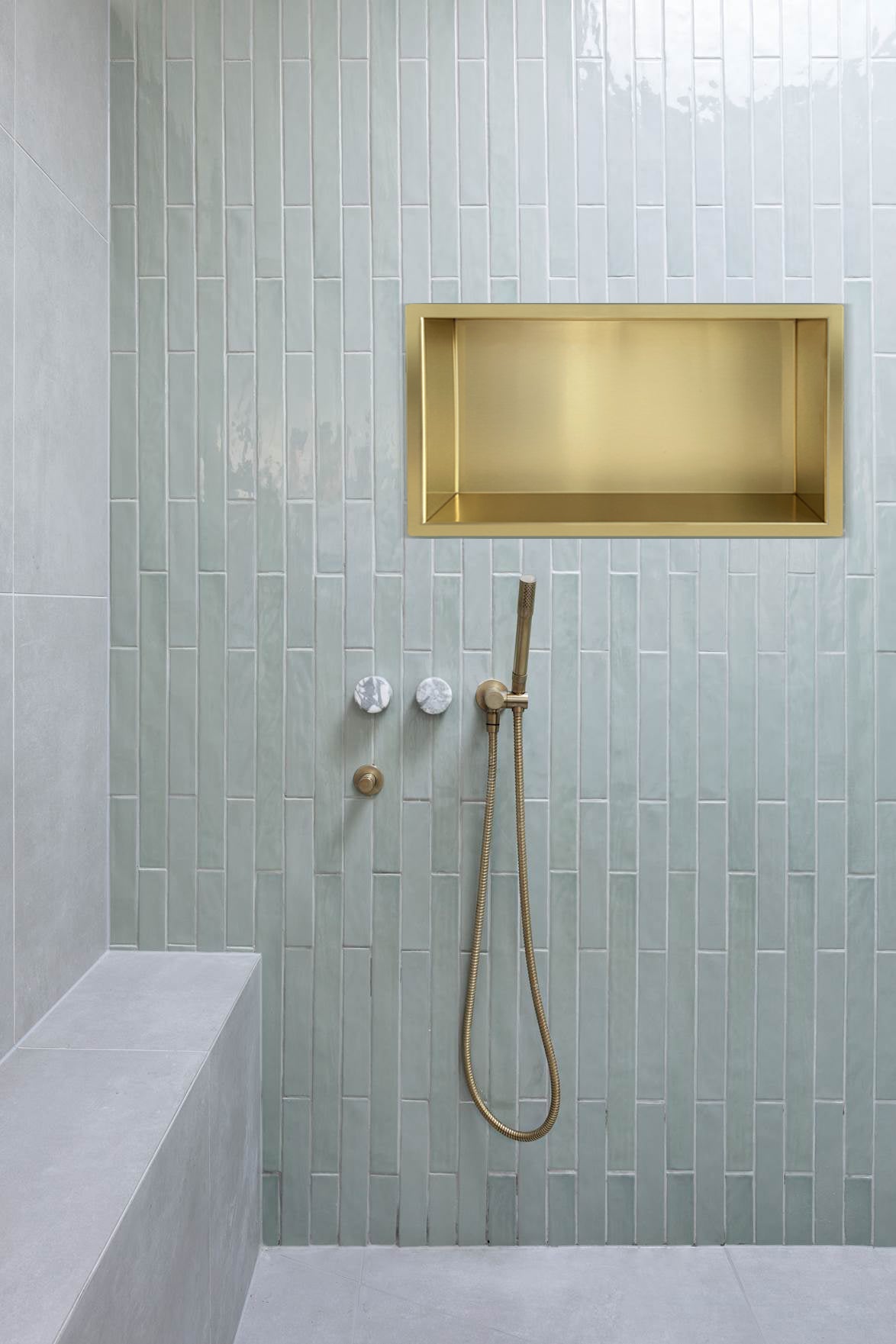 Demis inbouwnis 30x60x7cm geborsteld messing PVD - productfoto 4
