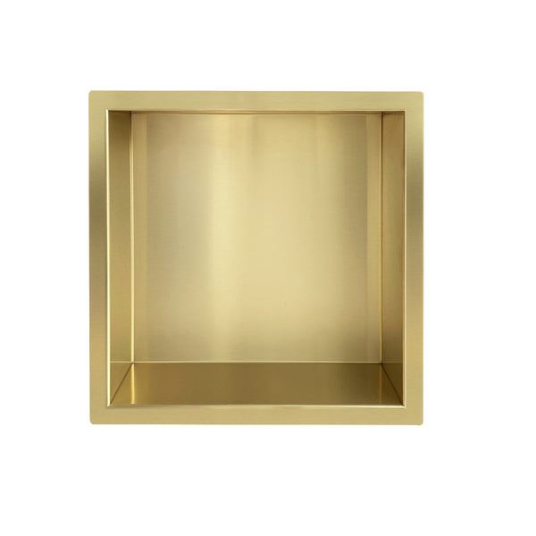 Demis inbouwnis | 30x30x10cm | Geborsteld messing PVD