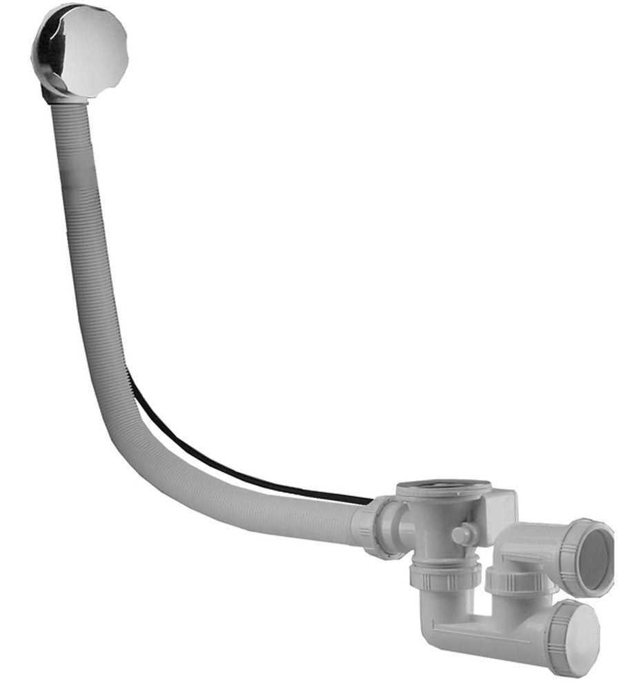 Basic verlengde badplugoverloop met waste chroom