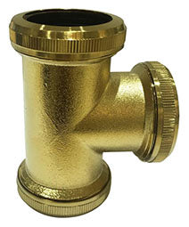 UniMatch tube connector T-piece 32 mm brushed brass PVD