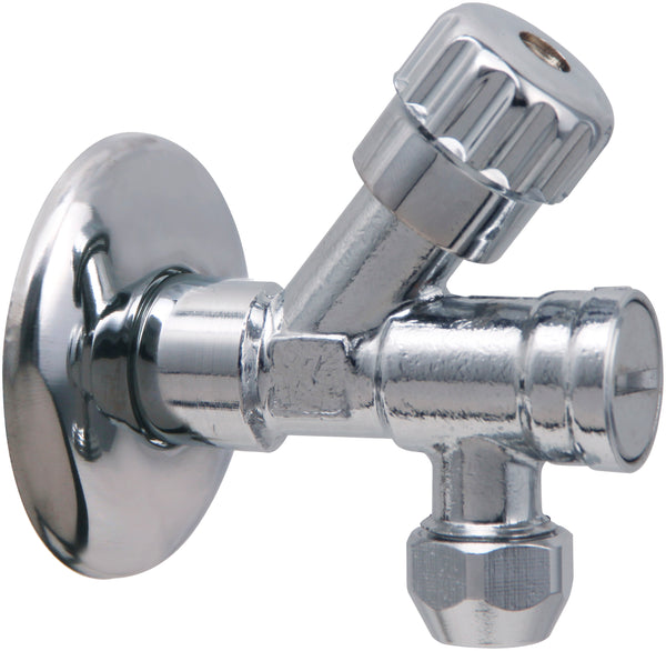 Luxor hoekstopkraan met filter 1/2" x 3/8" of knel 10mm chroom
