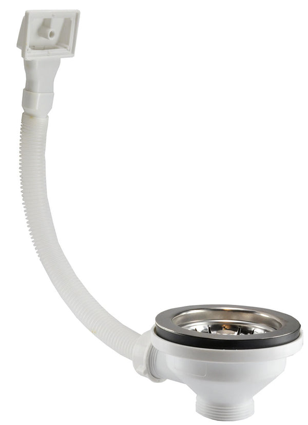 Korfplug met rooster en overloop 90mm x 6/4" RVS