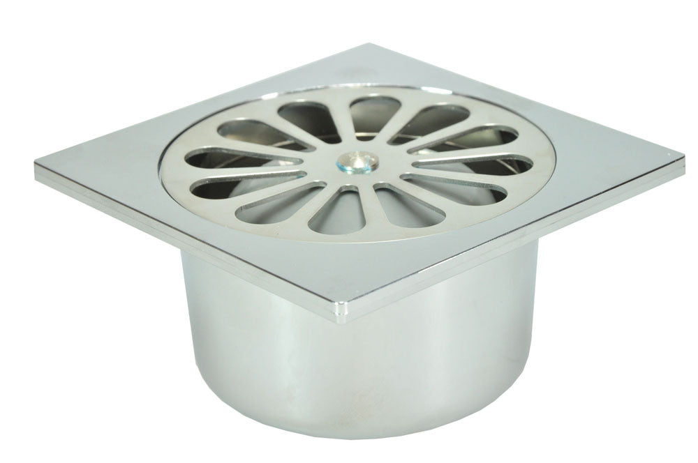 Riko doucheput met onderuitlaat 10 x 10 cm chroom - WDtegels
