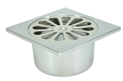 Riko doucheput met onderuitlaat 10 x 10 cm chroom - WDtegels