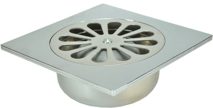 Riko doucheput met onderuitlaat 14 x 14 cm chroom - WDtegels