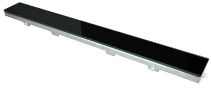 Glasrooster voor douchegoot 60 x 7 cm glanzend zwart - WDtegels