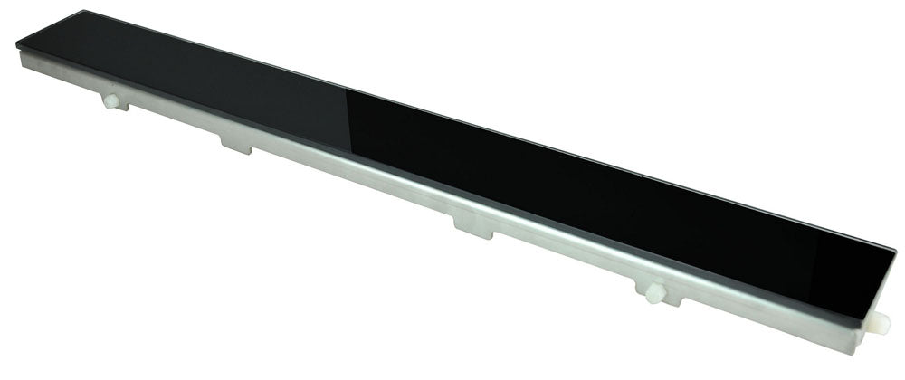 Glasrooster voor douchegoot 70 x 7 cm glanzend zwart - WDtegels