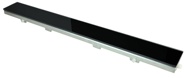 Wiesbaden Black Glass Grate for 110x7cm Stainless Steel Shower Drain