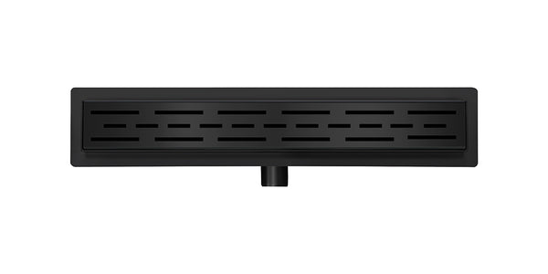 Desagüe de ducha con brida y rejilla 50 x 7 cm negro mate