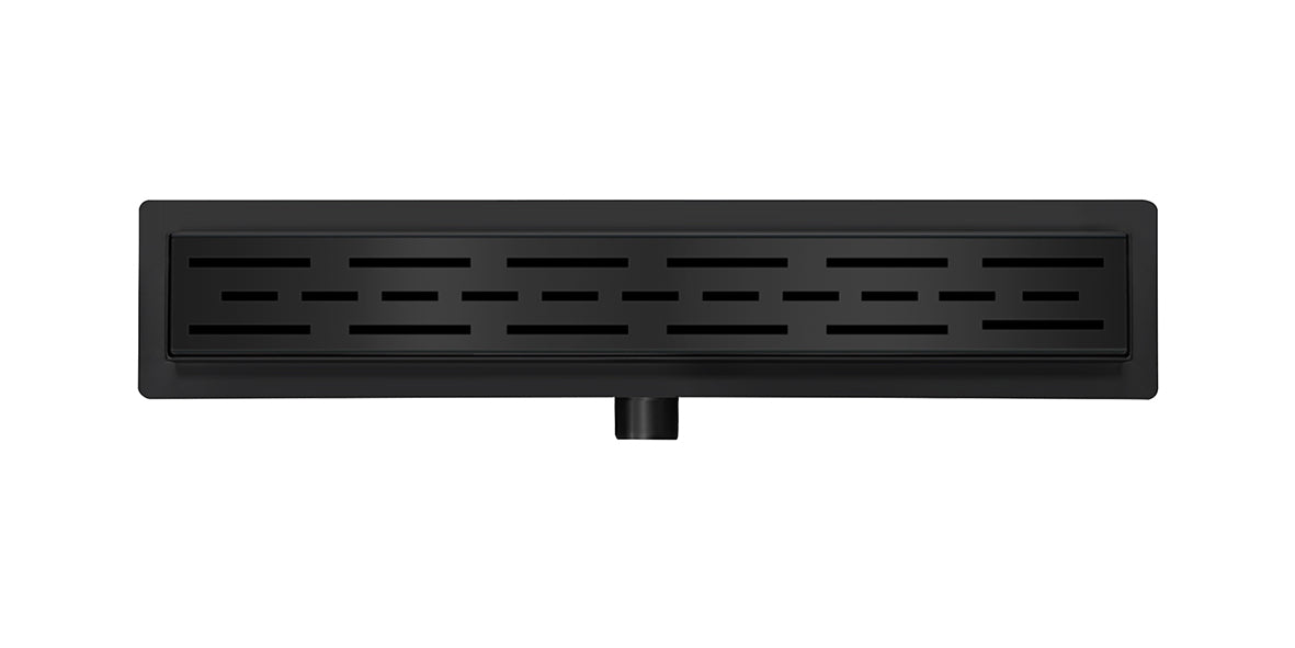 Douchegoot met flens en rooster 60 x 7 cm mat zwart