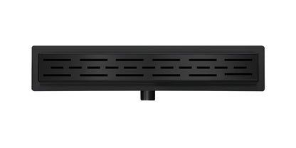 Douchegoot met flens en rooster 60 x 7 cm mat zwart