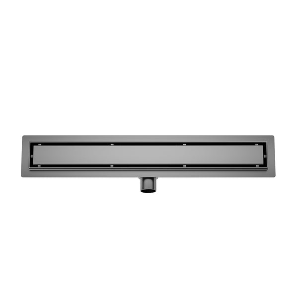 Douchegoot met flens en tegelrooster | 70x7cm | Gunmetal PVD