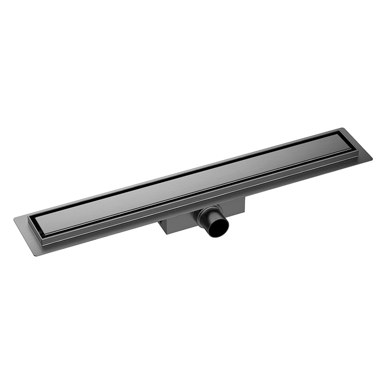 Douchegoot met flens en tegelrooster 70 x 7 cm gunmetal PVD - WDtegels