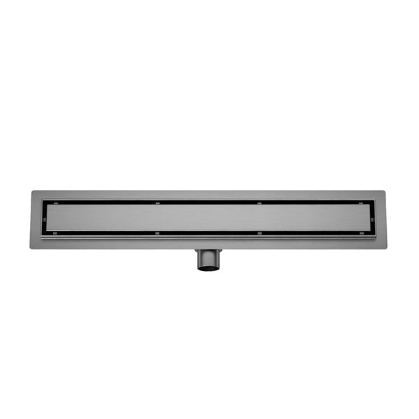 Douchegoot met flens en tegelrooster | 80x7cm | Gunmetal PVD