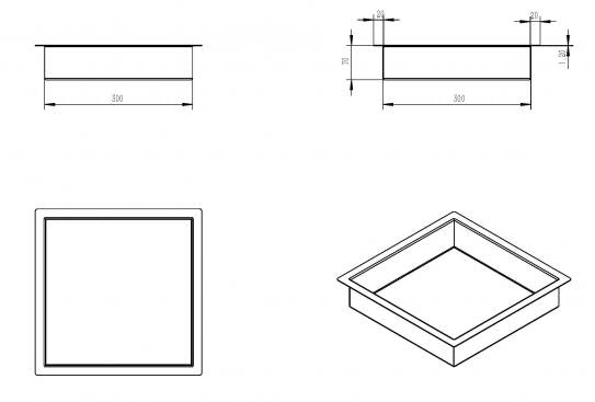 Wiesbaden Gunmetal recessed niche 30x30x7cm