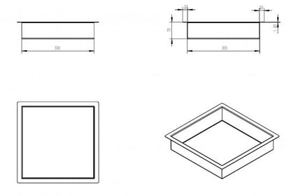 Wiesbaden Gunmetal recessed niche 30x30x7cm