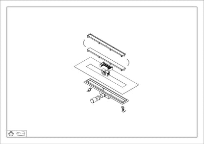 Wiesbaden RVS douchegoot+flens met tegelrooster | 50x7cm - WDtegels