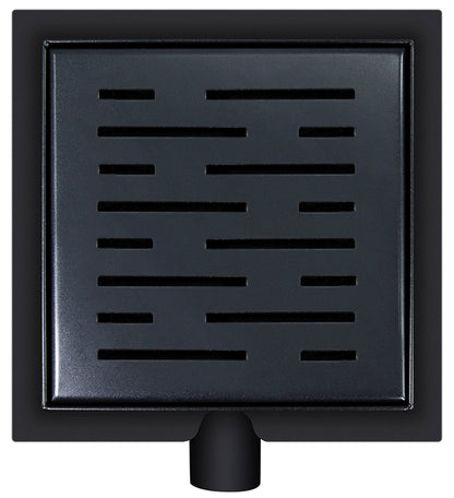 Doucheput met flens en zijuitlaat 15x15 cm mat zwart - WDtegels