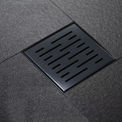 Doucheput met flens en zijuitlaat 15x15 cm mat zwart - WDtegels