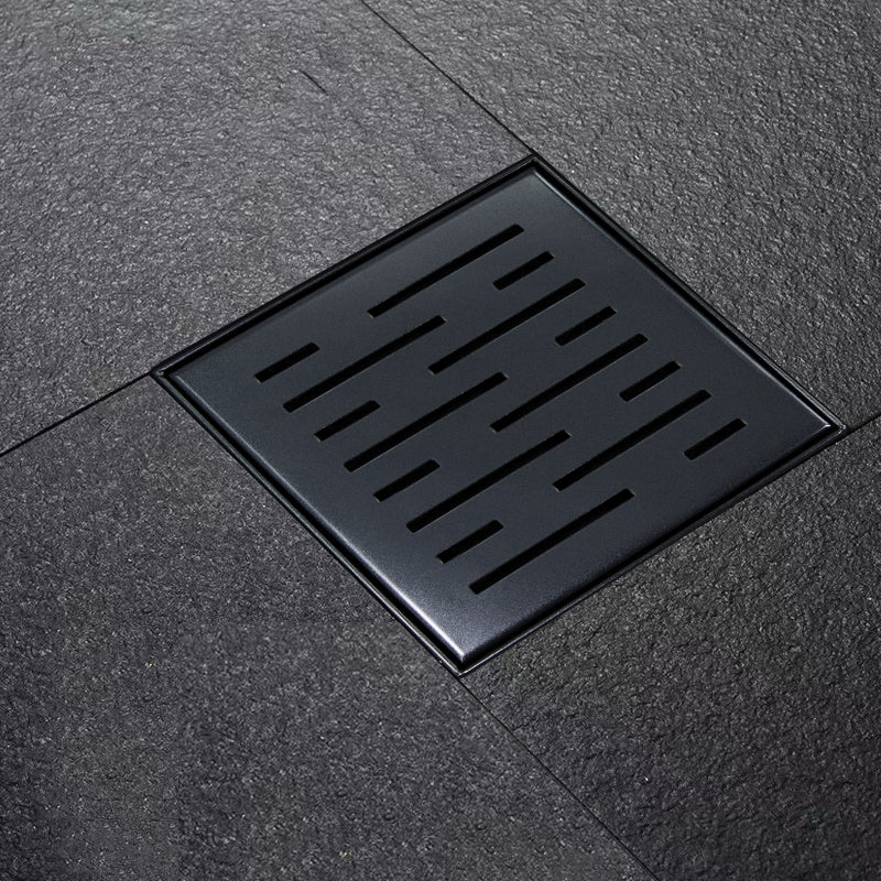 Doucheput met flens en zijuitlaat 20x20 cm mat zwart - WDtegels