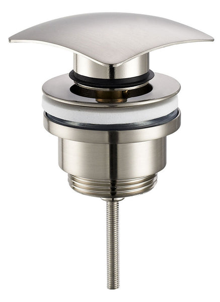 Desagüe cuadrado de lujo Wiesbaden de 5/4'' con clic, acero cepillado