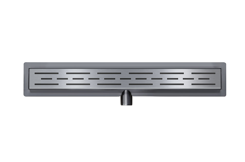 Douchegoot met flens en rooster 90 x 7 cm gunmetal PVD - WDtegels