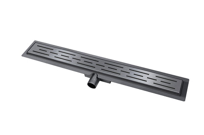 Douchegoot met flens en rooster 90 x 7 cm gunmetal PVD - WDtegels