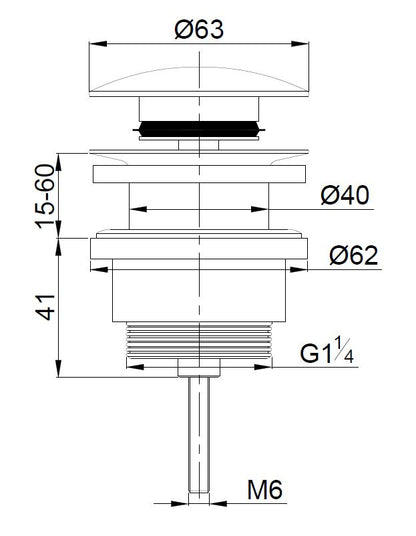 Grifo de lavabo de lujo Wiesbaden Clickwaste 5/4, modelo bajo, latón cepillado