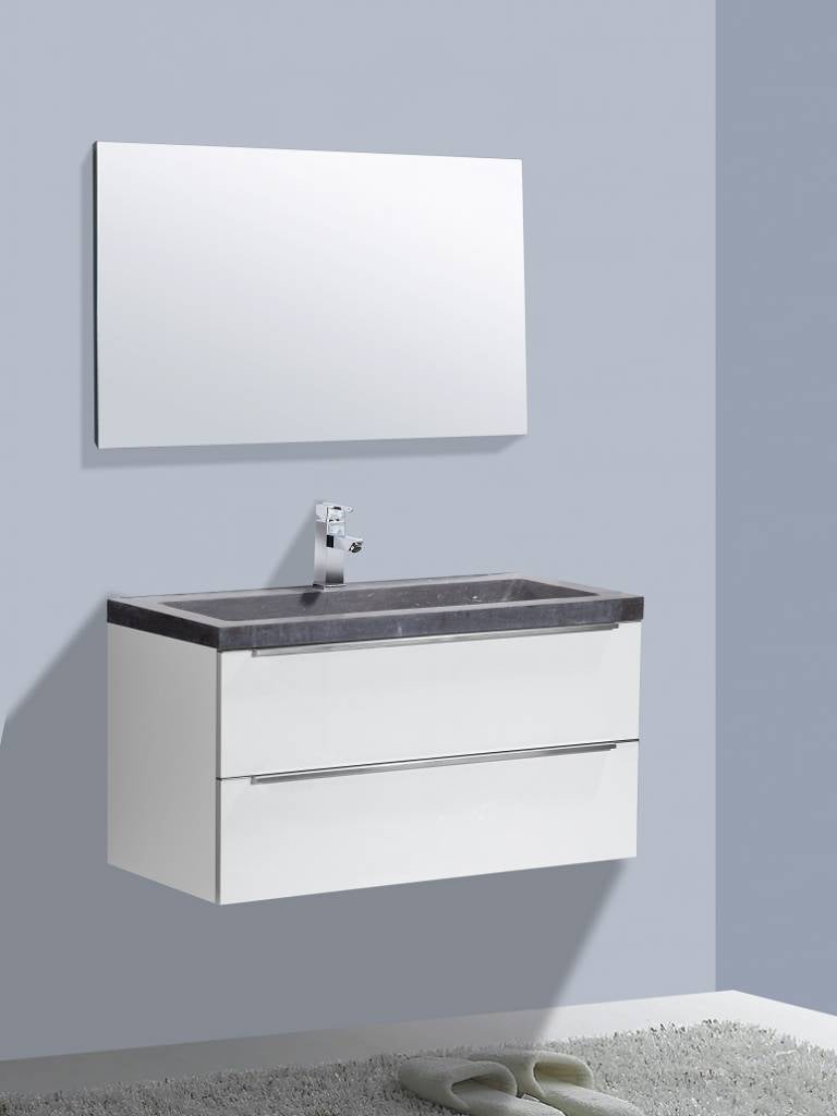 Badmeubel Senza Stone 80 Hoogglans Wit