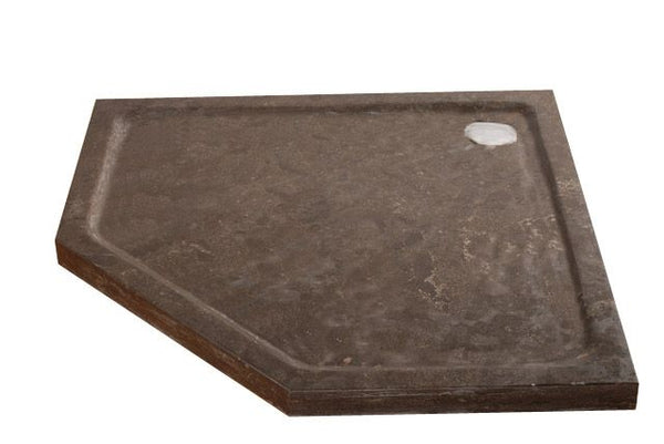 Plato de ducha de piedra natural pentágono 90x90