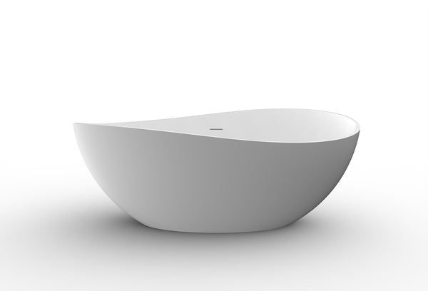 Waive vrijstaand ligbad | 160x95cm | Solid surface mat wit