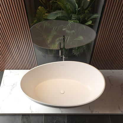 Waive vrijstaand ligbad | 160x95cm | Solid surface mat wit - WDtegels