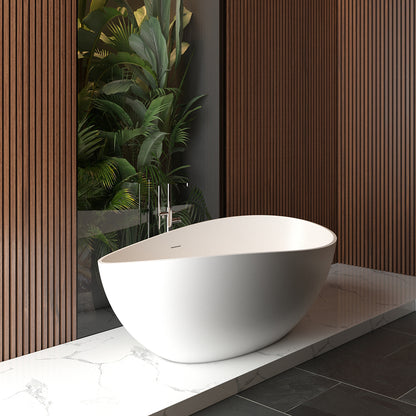 Waive vrijstaand ligbad | 160x95cm | Solid surface mat wit - WDtegels