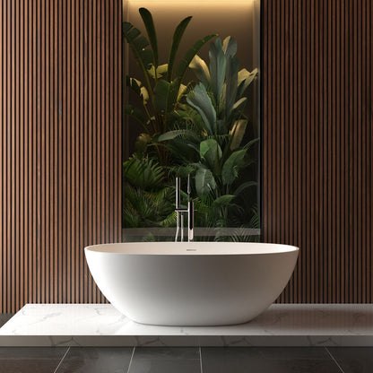 Chiek vrijstaand ligbad 165 x 75 cm solid surface mat wit - WDtegels
