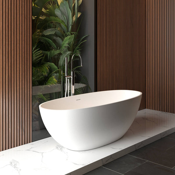 Chic freestanding bathtub | 165x75cm | Solid surface matte white