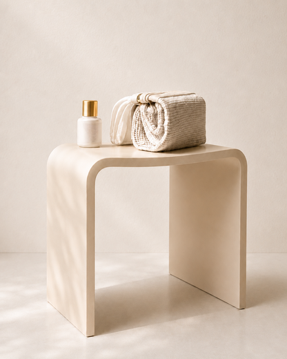 Zita kruk solid surface 40x30x42,5cm beige - productfoto 3