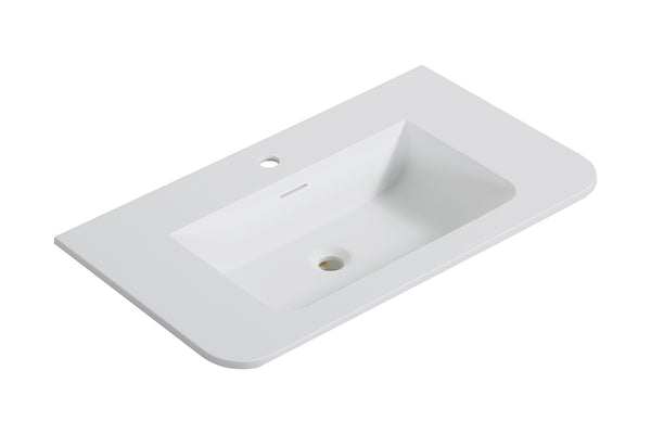 Laro meubelwastafel | 80x48x1,5cm | 1 kraangat | Solid surface mat wit